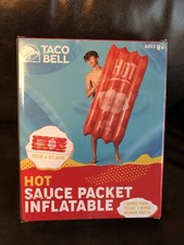 NEW Taco Bell 30x57.8" Inflatable Hot Sauce Packet Shaped Pool Float Sealed