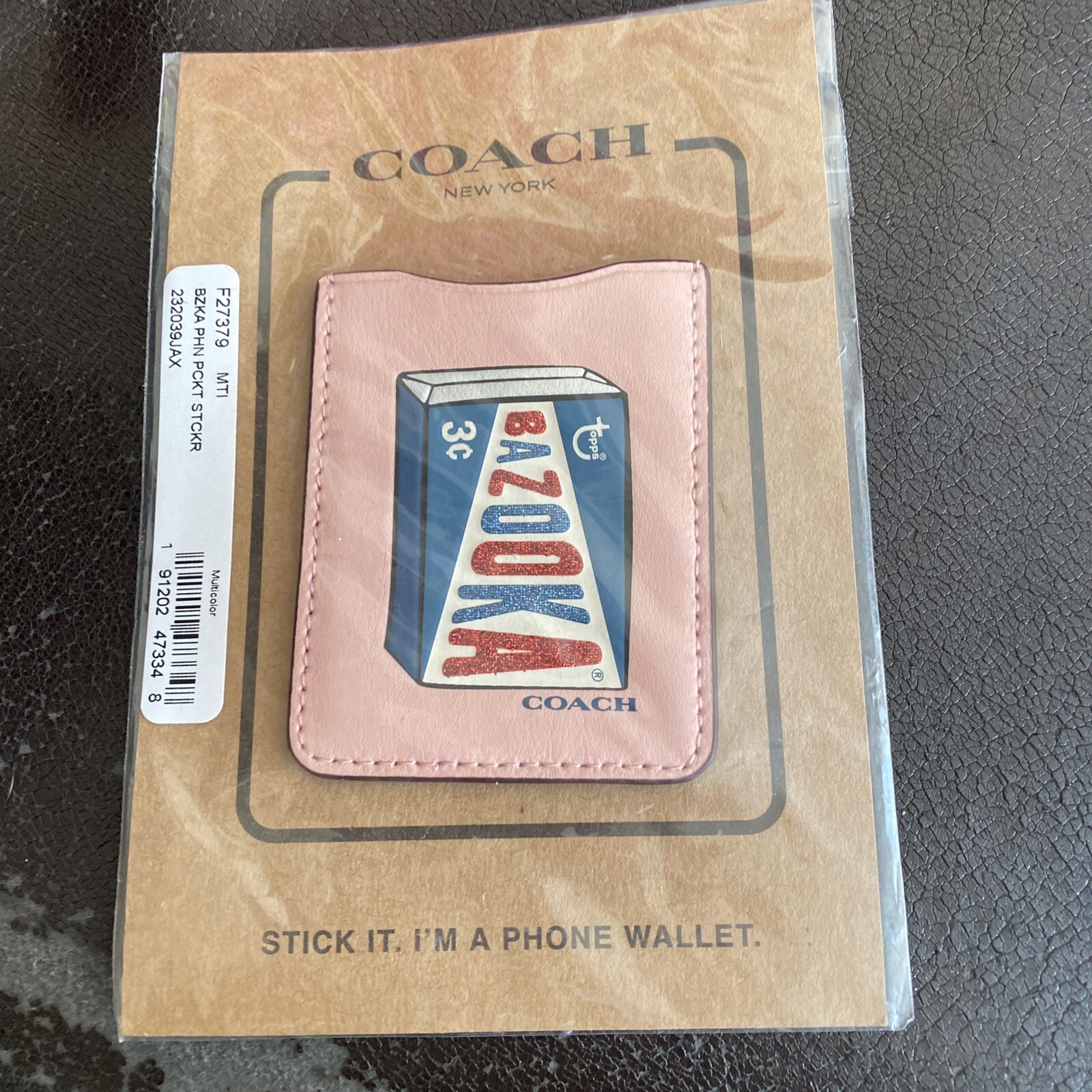 coach jacquard wristlet
