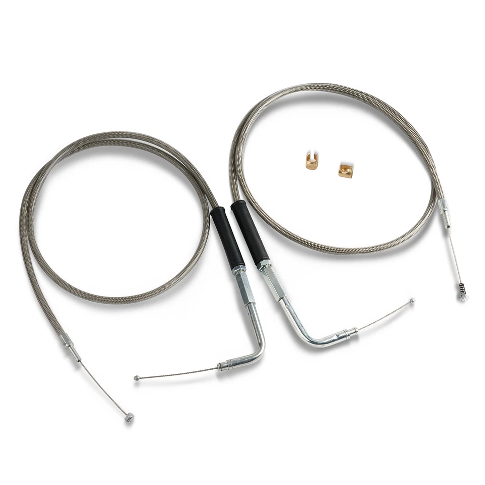 Juego de cables de acelerador y ralentí de acero inoxidable para Harley Davidson 42" 56579-02A Foto 3 de 4