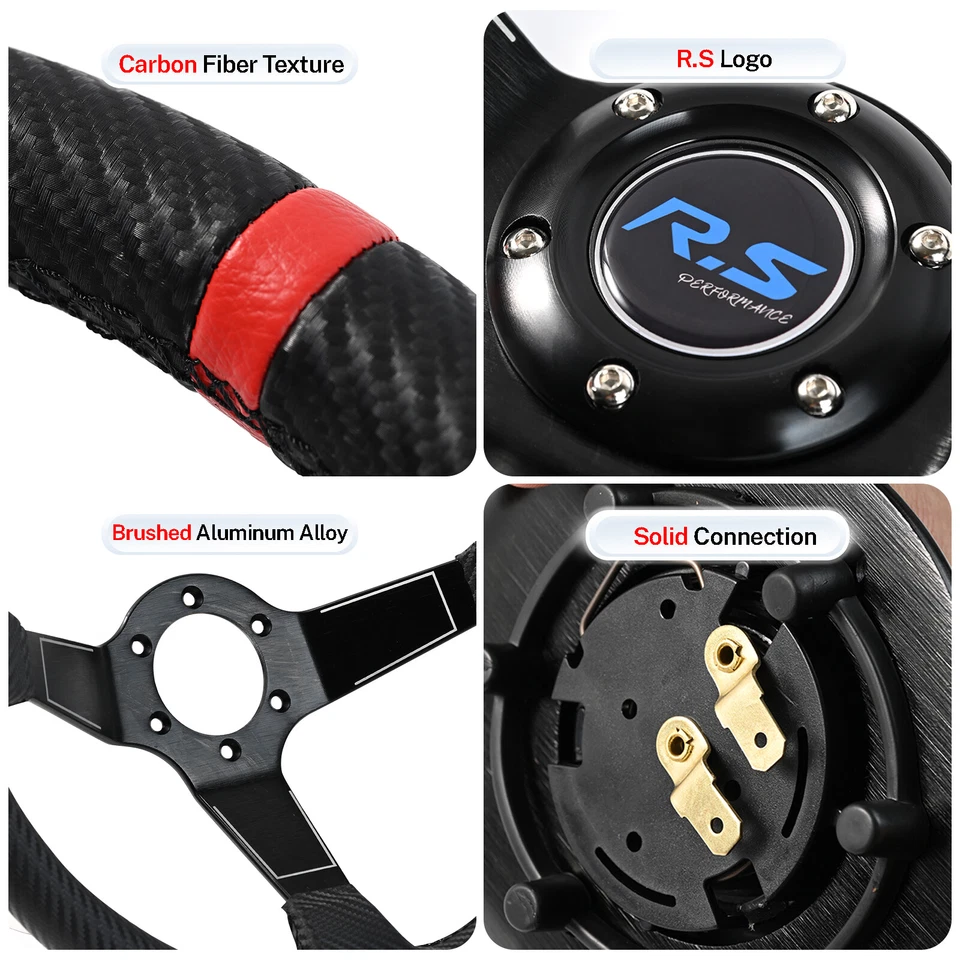 Sport Lenkrad tief geschüsselt Motorsport Rallye Racing Rennsport Lenkrad 350mm. - Bild 3 von 4