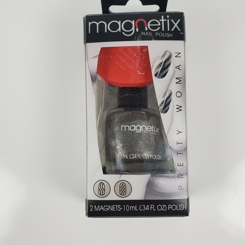 Pretty Woman Magnetix Nail Polish NOS Silver Pink Green LOT OF 3 - Picture 3 of 6