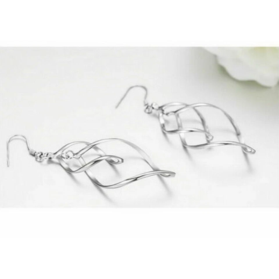 Orecchini pendenti in argento 925 con orecchini caldi in argento - Immagine 3 di 4