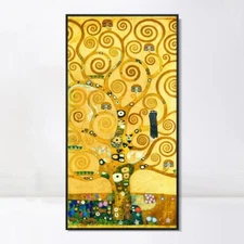 Framed Canvas Art Tree of Life by Gustav Klimt Wall Art Home Decoration 20"x40"