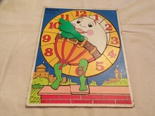 VTG 1981 Playskool Wooden Puzzle Clock