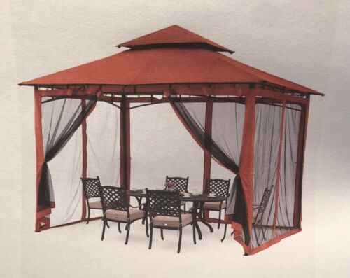 Replacement Mesh Mosquito Netting Screen Walls for 10x10 Patio Gazebo Rust Red