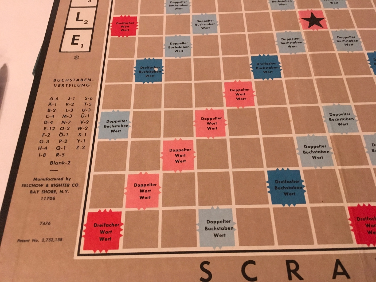 Foreign Edition Scrabble 1948 German Selchow Righter Vtg Board Letters Board Ebay