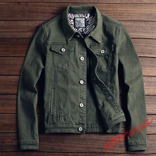 Men Short Denim Jacket Casual Long 