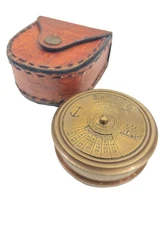 "Set of 3 Vintage Brass Compasses with Robert Frost Poem Engraving – 2" Antique