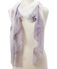 Gray Abstract Sheer Scarf Girls Soft Shawl Wrap Summer Beach Scarfs for Women
