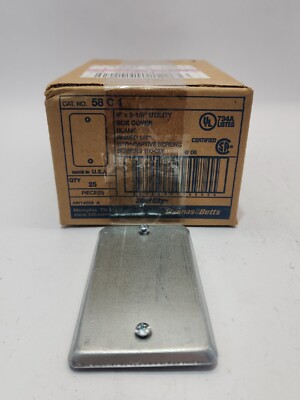  25 NEW THOMAS & BETTS 58-C-1 BOX COVERS 2X4 Single Gang Handy Box Blank  