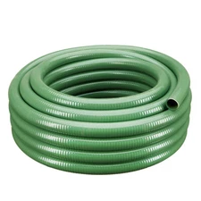 2" x 25' Heavy Duty Flexible PVC Green Standard Suction Hose - Industrial Grade