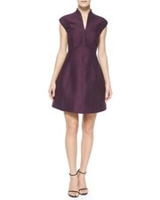 Halston Heritage Women’s Structured Faille Dress Size 6 Purple/Port