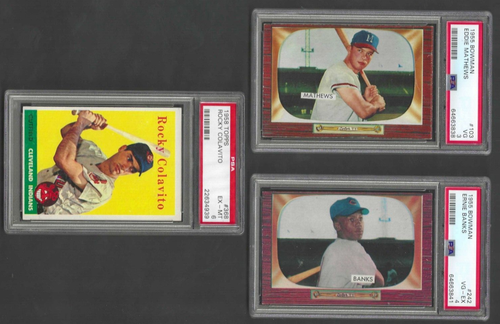 Ernie Banks 242 1955 Bowman Baseball Card Graded PSA 4 ONE CARD ONLY EBay