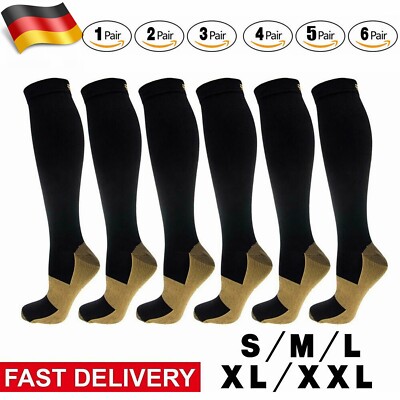 Kompressionsstrümpfe Stützstrümpfe Kupfer Kompressionssocken Unisex Sport DE