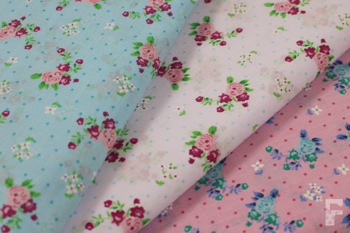 Rosen & Nadel Punkte Blumen Design – Bedruckt Polycotton Stoff - Feder - Bild 14 von 20
