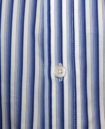 Report Collection White Blue Striped Men's Cotton Shirt Size L 16.5 NEW - Picture 4 of 8