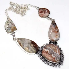 925 Silver Plated Mexican Laguna Lace Jewellery Necklace Size 15" GW