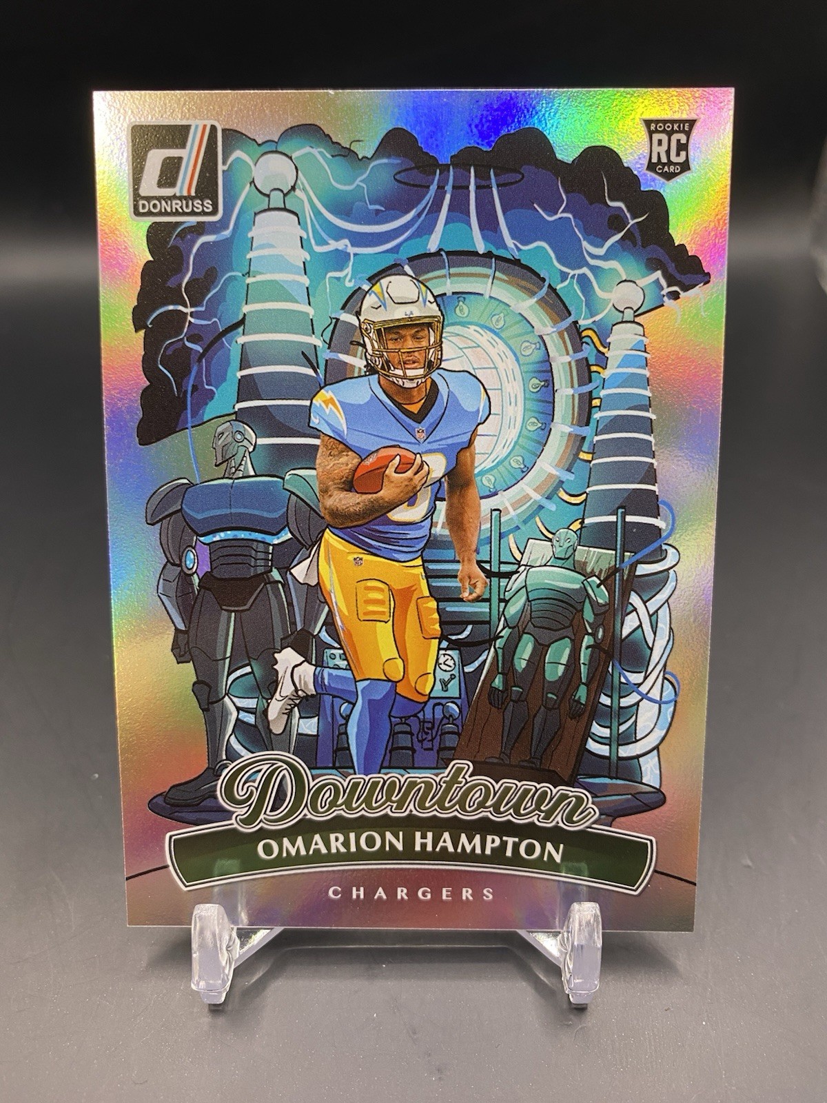 2025 Donruss Downtown Omarion Hampton SSP Case Hit Rookie LA Chargers #16 RC