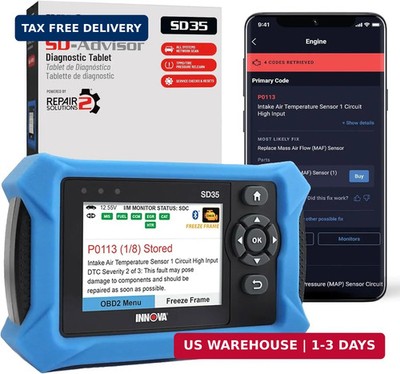 Innova SD35 OBD2 Scanner - ABS, SRS, TPMS & Check Engine Code Reader, Live Data,