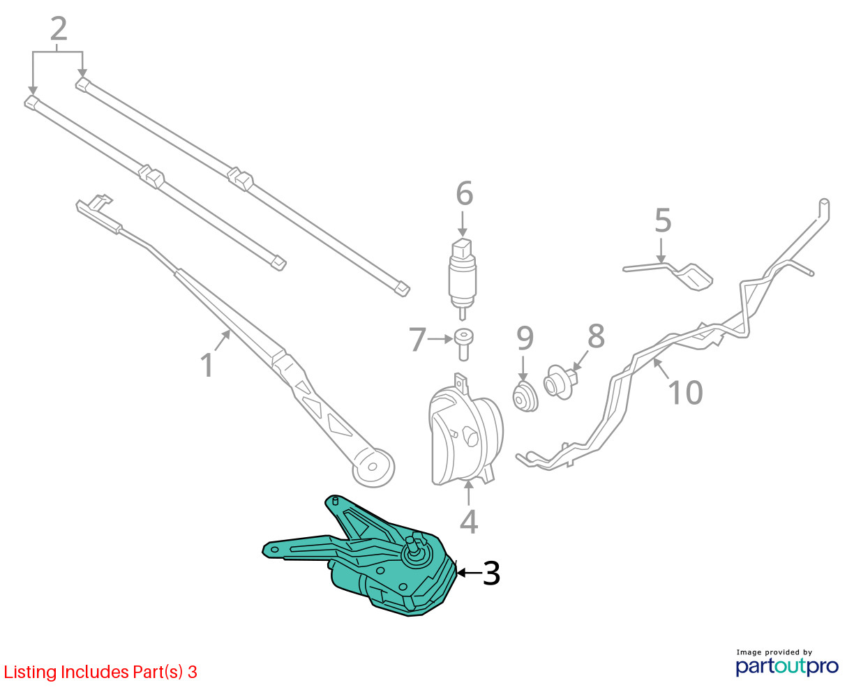 2014-2019 BMW I8 FRONT LEFT WINDSHIELD WIPER MOTOR OEM 2015 2016 2017 2018