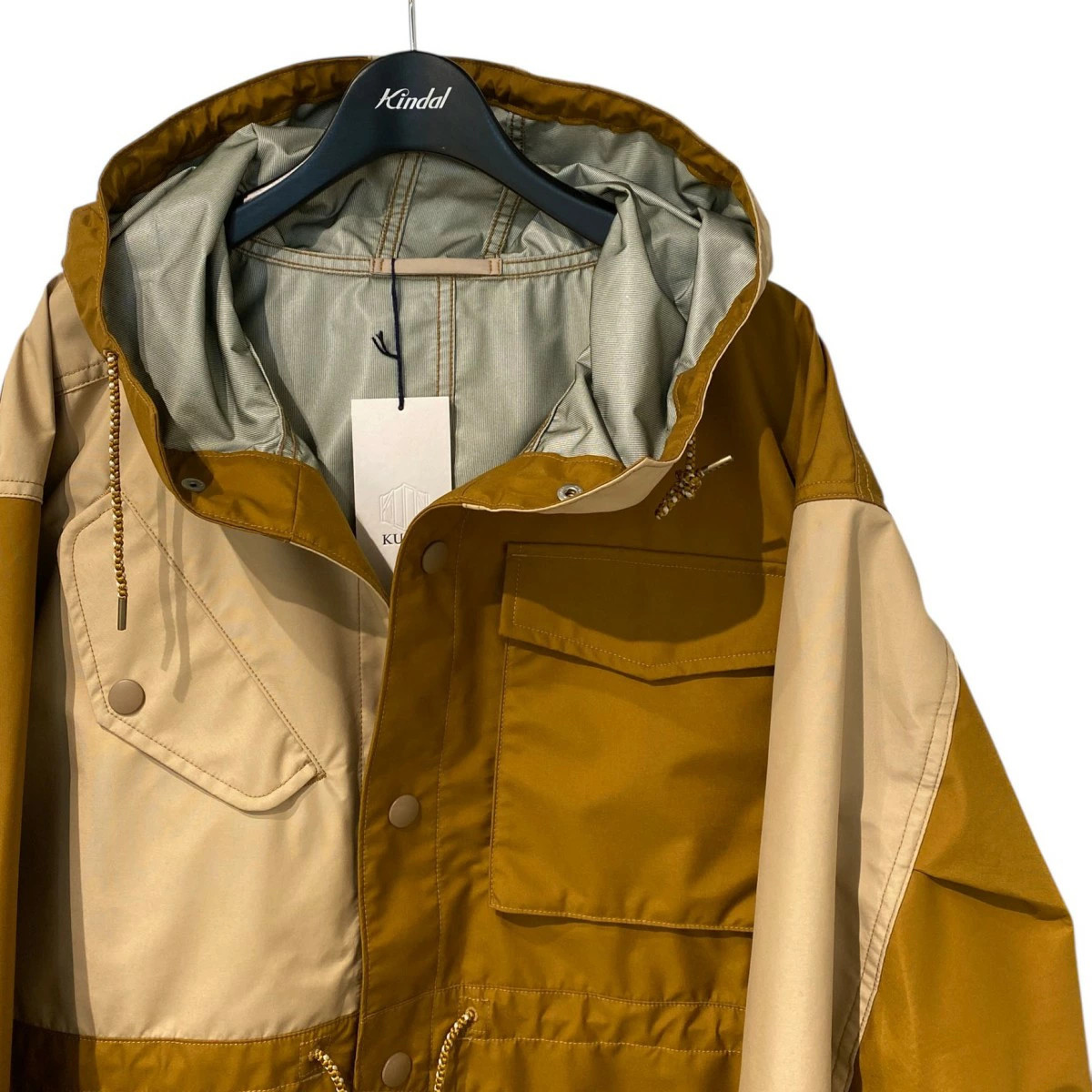 Used KUON 24AW Patchwork Shell Nylon Jacket Brown… - image 6