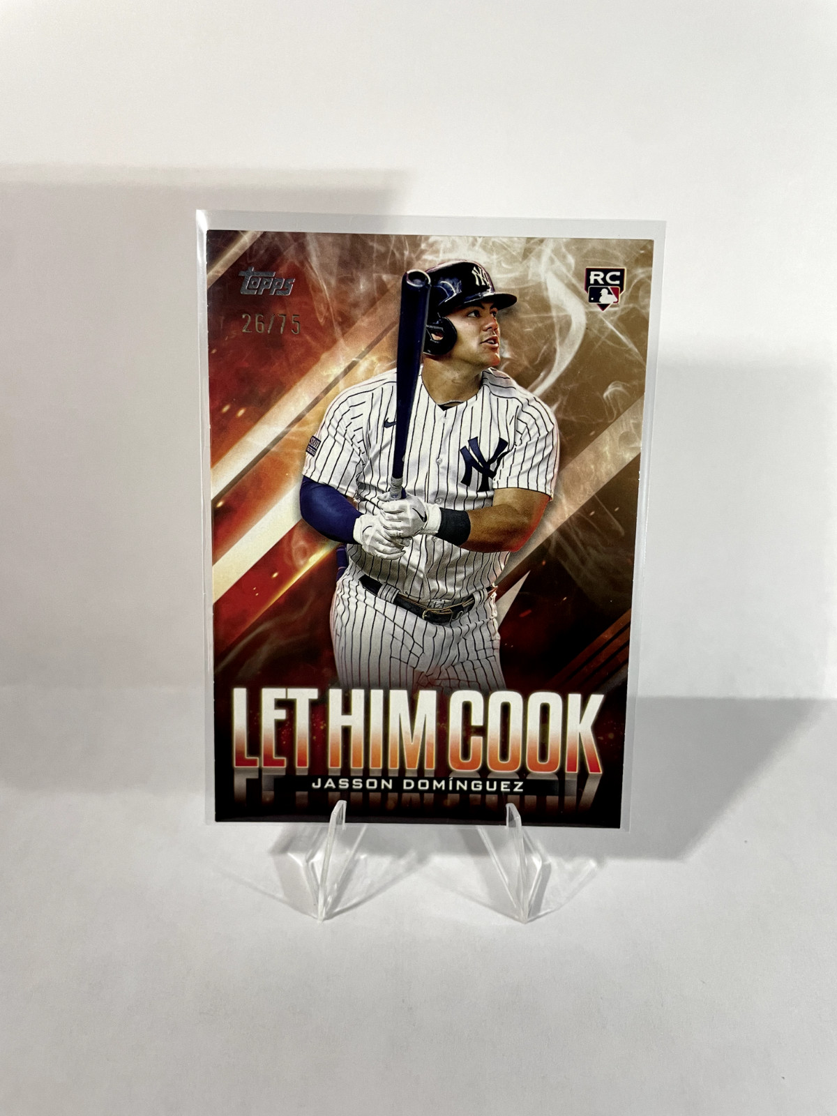 Jasson Dominguez 2024 Topps Update Let Him Cook Gold /75 Rookie RC