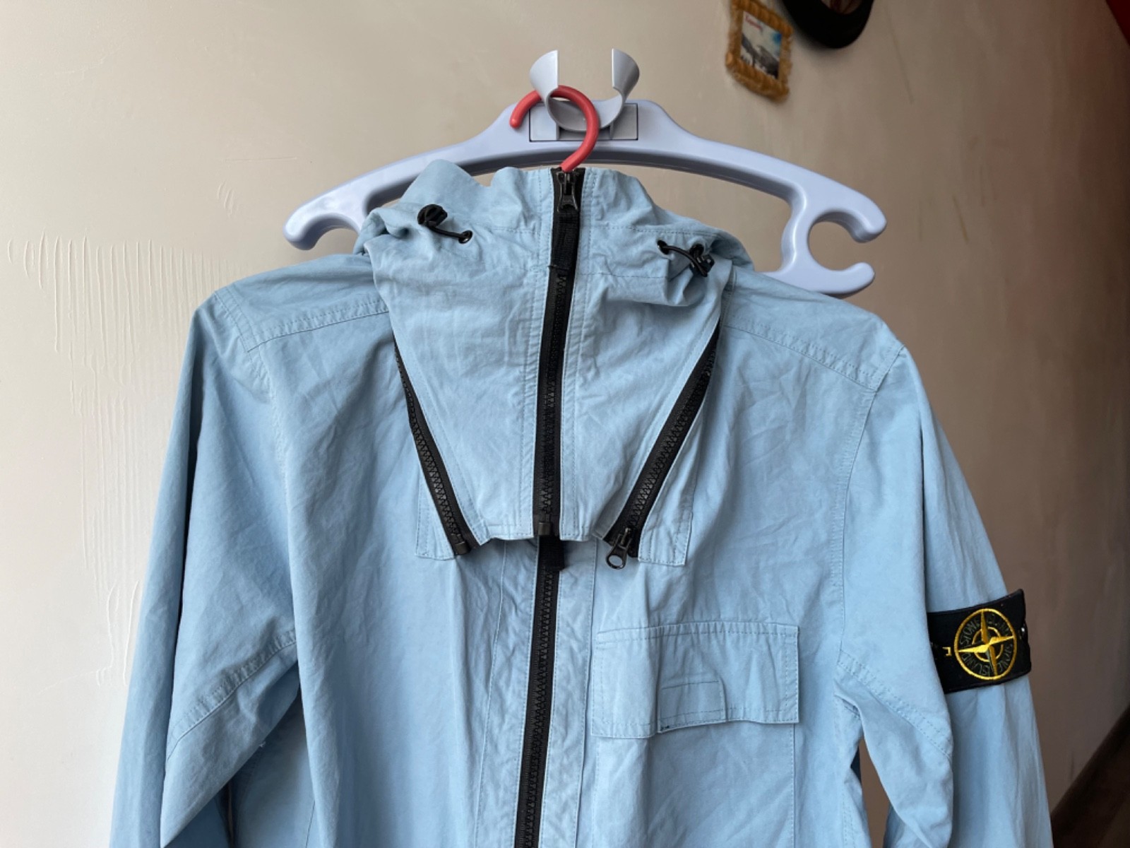 Stone Island Light Jacket Blue Hooded With Badge Size L - product detail image 6