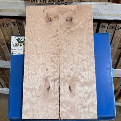 Quilted Maple 1/2'' Quilt DENSE Bookmatch KD Big Leaf 22''x13''x.5'' Fig Carve Top