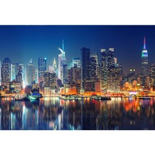 1000 Piece Puzzle New York City Skyline Night Dusk Metropolis Manhattan View