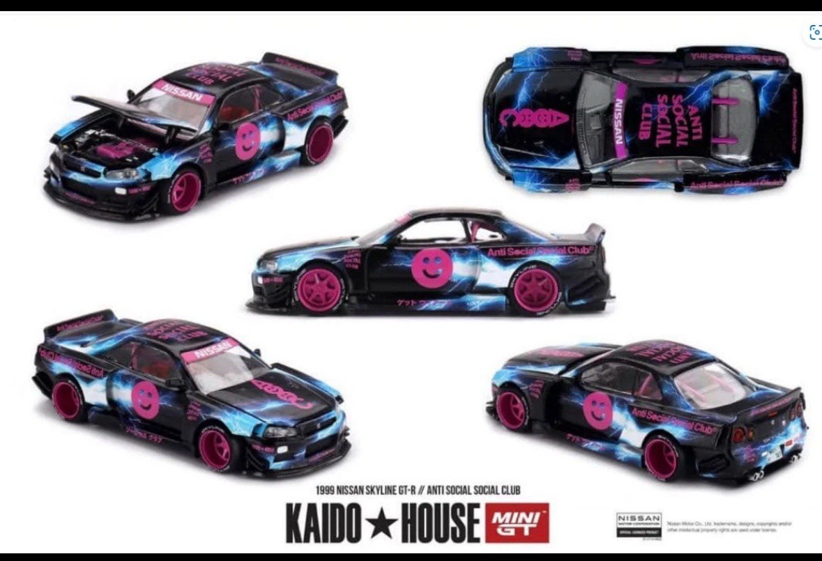 ミニカー Kaido house anti social club TAS2026 R34 ASSC x Kaido House Nissan Skyline R34 – AntiSocialSocialClub
