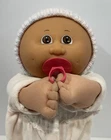 1985 Cabbage Patch Kids 14” Preemie Doll Bald, Brown Eyes, Pacifier, HM4,Pajamas