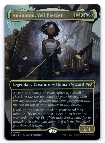Aminatou, Veil Piercer Borderless NM Commander: Duskmourn: HoH 0001 MTG Foil