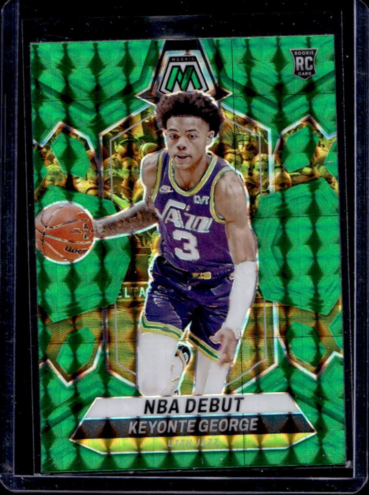 2023-24 Panini Mosaic Keyonte George RC Green Mosaic Prizm NBA Debut #251 Jazz