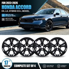 4 17 Hub Caps Fit 2023-2026 Honda Accord Lx Ex-l Black Wheel Skins Rim Covers 4 17 Hub Caps Fit 2023-2026 Honda Accord Lx Ex-l Black Wheel Skins Rim Covers