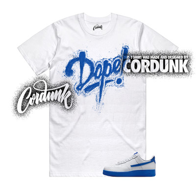 Air Force 1 Game Royal Blue White Hyper Dunk Low T Shirt Match DOPE