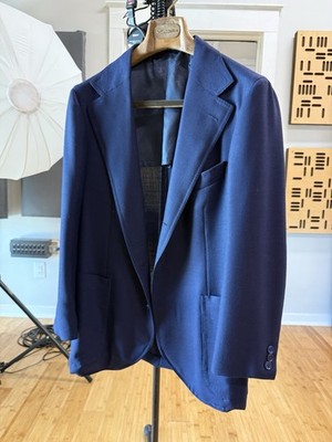 NMWA x Sartoria Carrara *No Man Walks Alone* Sport Coat In Navy Minnis Mock Leno