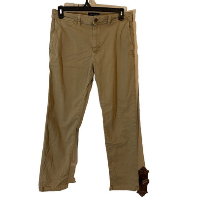 American Eagle Extreme Flex Chino Pants Men's 33x34 Tan Khaki Slim Straight Leg