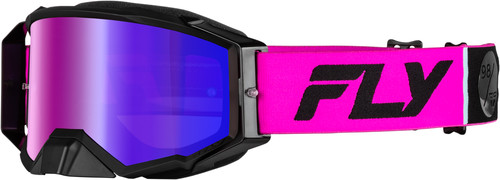 Fly Racing Zone Pro Goggle Pink/Black with Iridescent Red Mirror Lens 37-5190