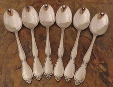 Oneida Chatelaine Set of 6 Oval Soup Spoons Community Stainless Flatware Lot M