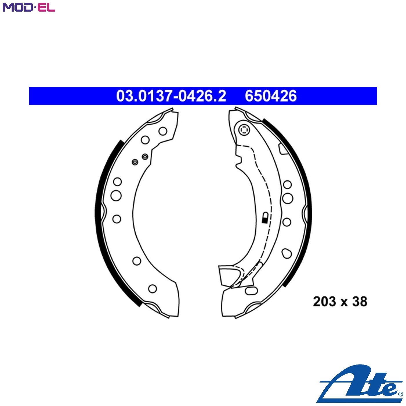 BRAKE SHOE SET 03.0137-0426.2 FOR PEUGEOT CITROEN C3/Pluriel C2/ENTERPRISE 1.4L