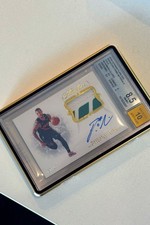 2018 Panini Flawless Damian Lillard Sponsor Tag Patch Auto Gold 7/10 BGS 8.5