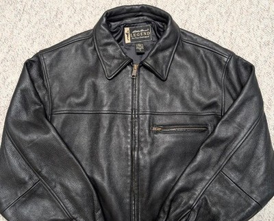 vintage EDDIE BAUER leather jacket M black JOURNEYMAN legend