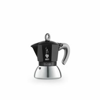 Bialetti Espressokocher New Moka Induction 2 Tassen Induktion Edelstahl Schwarz