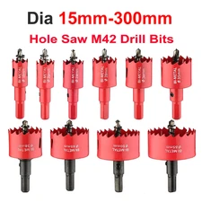 Bi metal Hole Saw 15mm-300mm Drill Bit Arbor Pilot Hole Saw Metal Wood Plastic
