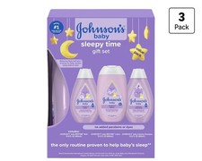Johnson  s Baby Sleepy Time Gift Set 3 Items Bath Lotion Shampoo NEW 13.6oz