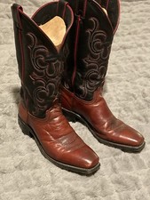 WOMENS ABILENE COWBOY Red And Black BOOTS SIZE 9.5 M Made In USA