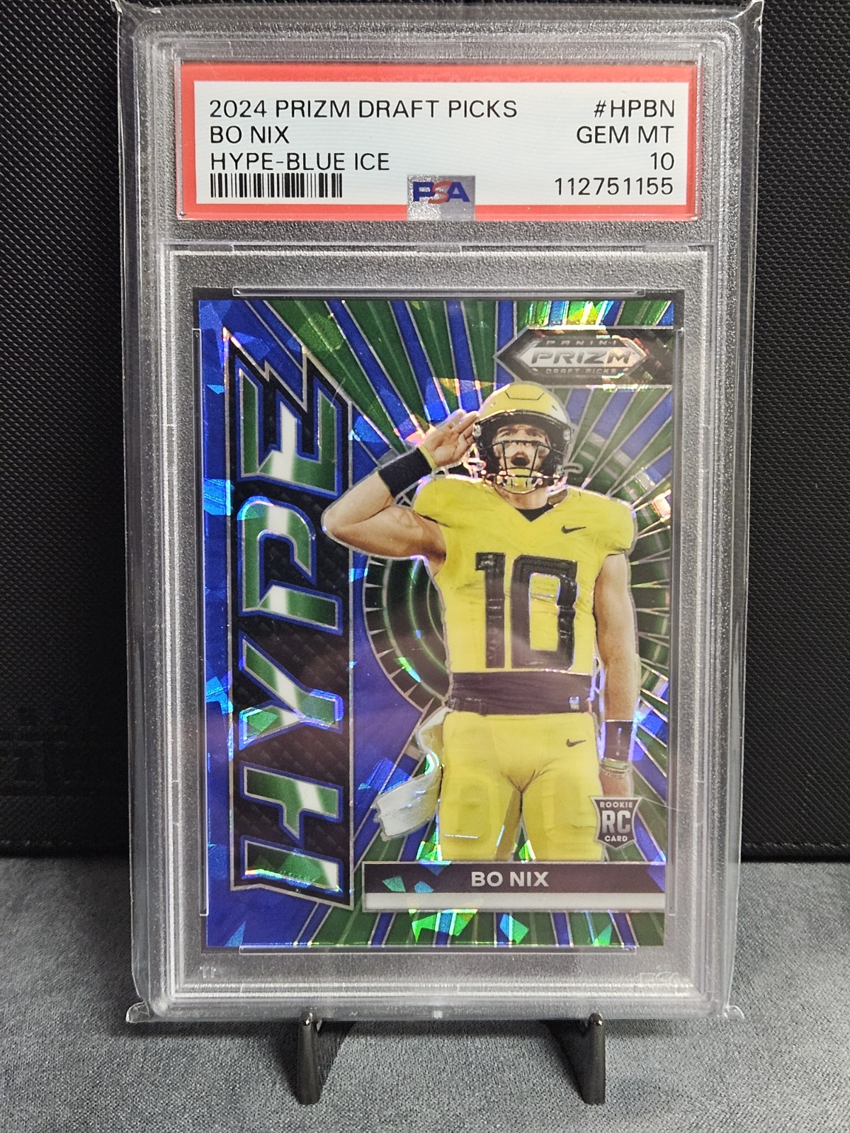2024 Prizm Draft Picks - Bo Nix /99 PSA 10 RC #HP-BN Blue Ice Prizm Broncos