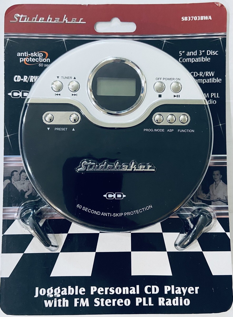 バーンスタイン 100CD Studebaker Retro Joggable Personal CD Player W/ FM Radio