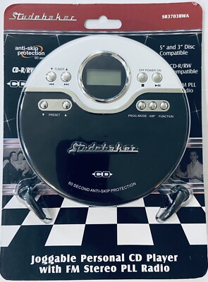 Studebaker Retro Joggable Personal CD Player W/ FM Radio