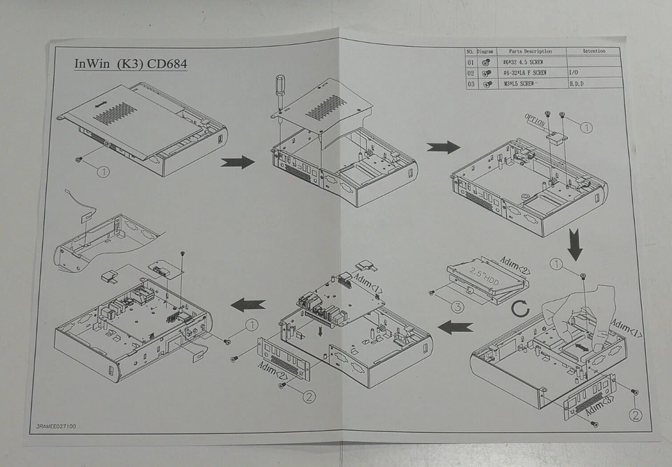 CASE PC NUC ULTRATOP K3 IN WIN COMPUTER COMPATTO SLIM CHASSIS INTEL HDMI USB SSD - Immagine 3 di 4